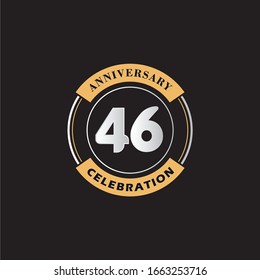 46 Years Anniversary Celebration Logo Vector Template Design 