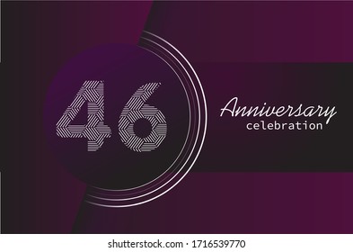 46 years anniversary celebration logo vector template design 