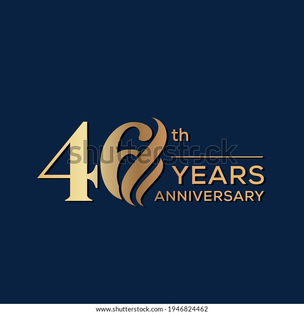 46 Years Anniversary Celebration Anniversary Logo Stock Vector Royalty