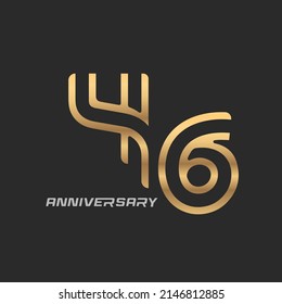 46 years anniversary celebration logotype with elegant modern number