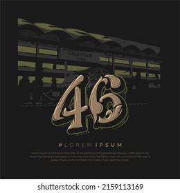 46 years anniversary celebration logotype line vector, 46th birthday logo, 46 number, Banner template, vector design template elements for invitation card and poster.