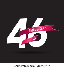 46 years anniversary celebration logotype black background