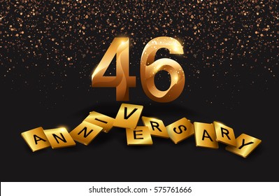 46 years anniversary celebration. Poster or brochure template. Vector illustration.
