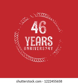 46 years anniversary celebration simple emblem, label, badge, logo,seal. vintage logo, 46 year sign, jubilee, greeting card