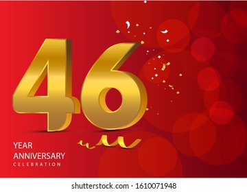 46 Years Anniversary Celebration Vector Template Design Illustration