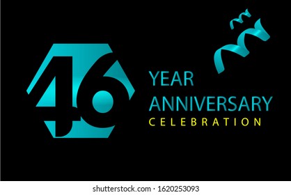 46 Years Anniversary Celebration Vector Template Design Illustration