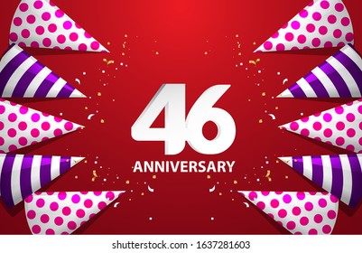 46 Years Anniversary Celebration Vector Template Design Illustration