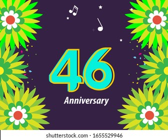46 Years Anniversary Celebration Vector Template Design Illustration