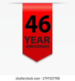 Ilustración de diseño de plantillas vectoriales de celebración de 46 años