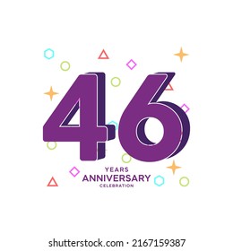 46-jährige Jubiläumsfeier - Vektor Template Design Illustration