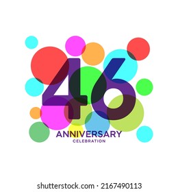 46 Years Anniversary Celebration Vector Template Design Illustration