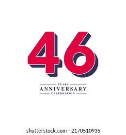 46 Years Anniversary Celebration Vector Template Design Illustration