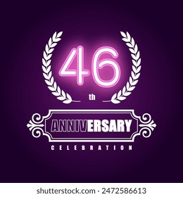 46 años celebración de aniversario Vector Plantilla diseño ilustración