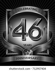 46 years anniversary design template for invitation, advertising, banner, vector design