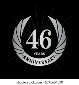 46 years anniversary. Elegant anniversary design. 46 years logo.