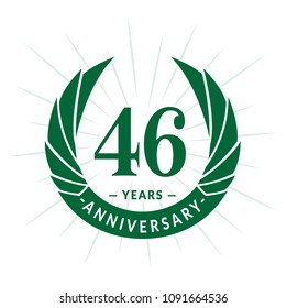 46 years anniversary. Elegant anniversary design. 46 years logo.