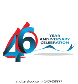 46 years anniversary linked logotype with red color isolated on white background for company celebration event