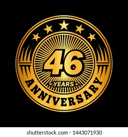 46 years anniversary. Anniversary logo design. Vector and illustration.