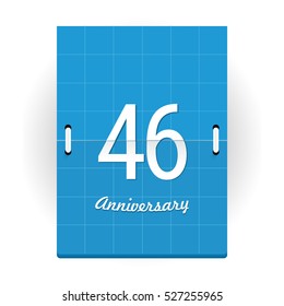 46 Years Anniversary Logo Designed like Flip Calendar