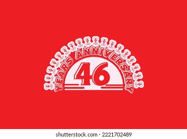 46 years anniversary logo and sticker design template