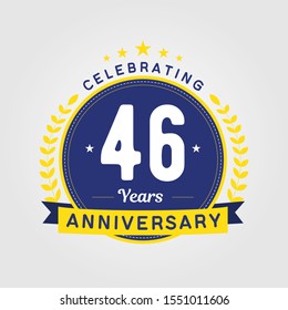 46 Years Anniversary Logo Template. Can be used for celebration event