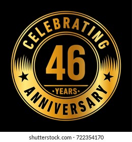 46 years anniversary logo. Vector and illustration.