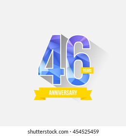 46 Years Anniversary with Low Poly Design