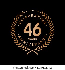 46 years design template. 46th vector and illustration.