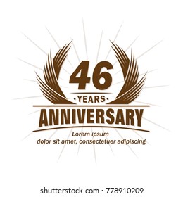 46 years design template. Anniversary vector and illustration template.