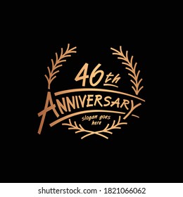 46 years design template. Vector and illustration. 46th years logo.