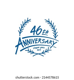 46 years design template. Vector and illustration. 46th years logo.