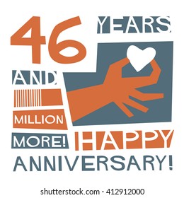 46 Years Happy Anniversary (Vector Illustration Concept Design)