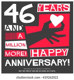 46 Years Happy Anniversary (Vector Illustration Concept Design)