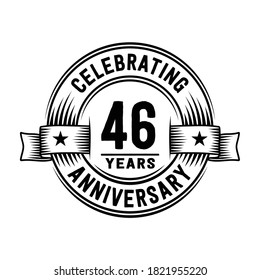 plantilla de diseño de logotipo de 46 años. Vector e ilustración del 46º aniversario.