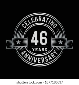 46 years logo design template. 46th anniversary vector and illustration.