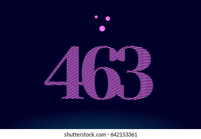 463 number digit logo pink line stripes magenta purple blue font creative text dots company vector icon design