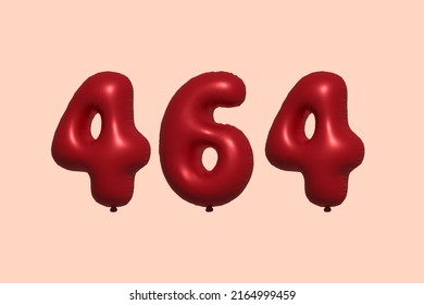 464 globo 3d con representación 3d de globo metálico realista. Globos 3D de helio rojo para la venta decoración Fiesta Cumpleaños, Celebración de Aniversario, Fiesta de la Boda. Ilustración del vector