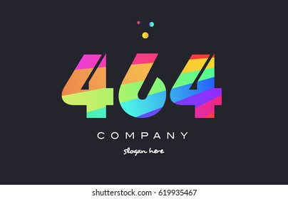 464 creative color green orange blue magenta pink number digit company logo vector icon spectrum