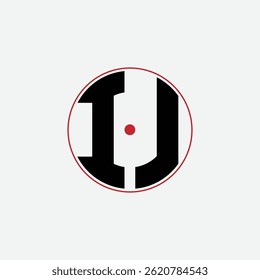 464 letter logo shape geometric math educational learning round circle ellipse gun target negative space I J