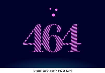 464 number digit logo pink line stripes magenta purple blue font creative text dots company vector icon design