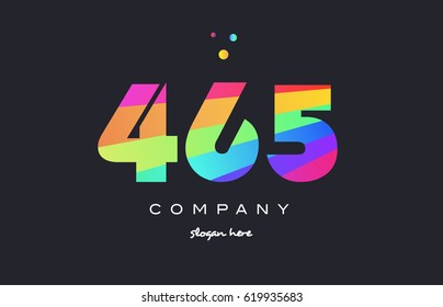 465 creative color green orange blue magenta pink number digit company logo vector icon spectrum