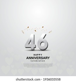 Antecedentes del 46º aniversario con ilustración numérica 3D
