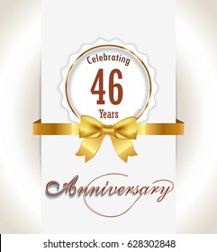 46th Anniversary background, 46 years celebration invitation card vector eps 10