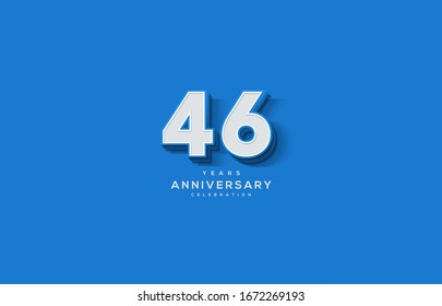 46th anniversary background with illustrations of white numbers along with the writing below.