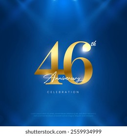 46th Anniversary celebration, Forty-sixth year Anniversary celebration on lights background for celebration event, festive illustration.