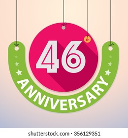 46th Anniversary - Colorful Badge, Paper cut-out