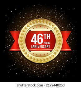 Plantilla de diseño para el 46 aniversario. ilustración de plantilla de vector