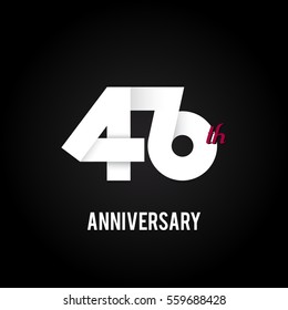 46th Anniversary  Logo Celebration, Flat Design Isolated on Black Background