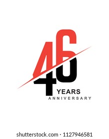 46th anniversary logo red and black swoosh design isolated on white background for anniversary celebration.
