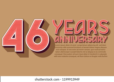 46th Anniversary numbers. background for anniversary